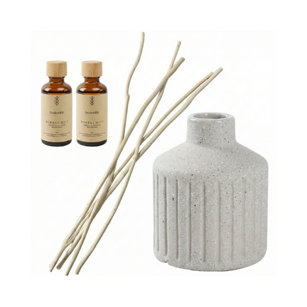 BosilunLife Recycled Ceramic Boreal Mist Scented 150ml Diffuser Gift Set