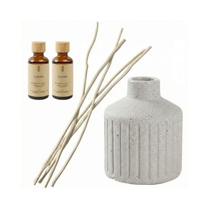 BosilunLife Recycled Ceramic Boreal Mist Scented 150ml Diffuser Gift Set