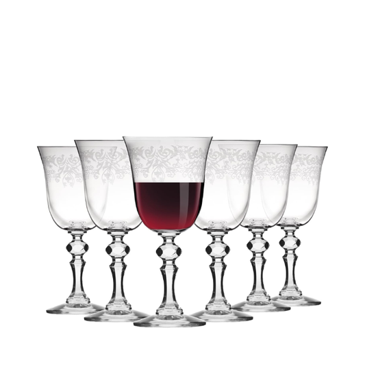 Krosno Krista Deco Red Wine Glasses - 220ml - Set of 6