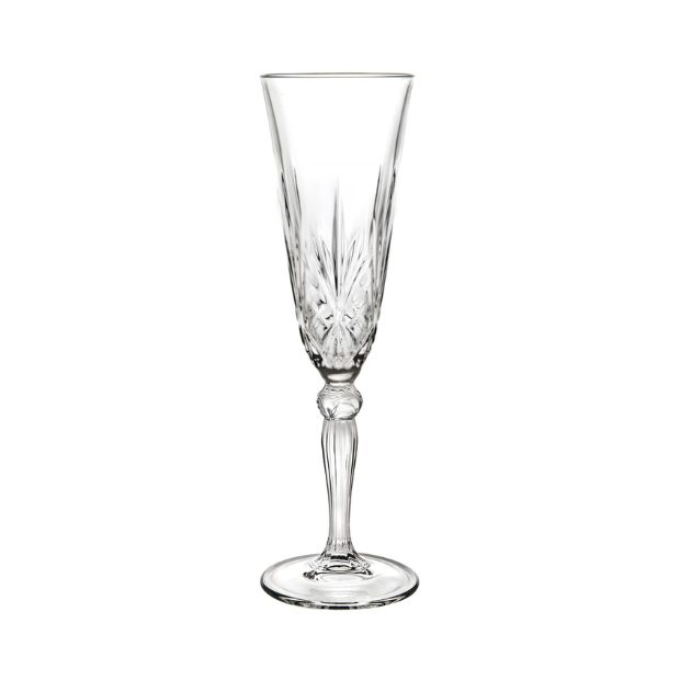 Melodia Glass Champagne Flutes - Set of 6 - 160ml