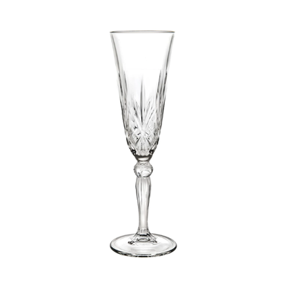Melodia Glass Champagne Flutes - Set of 6 - 160ml