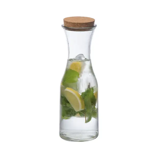 Glass Carafe with Cork Lid - 1L by Glassware UK