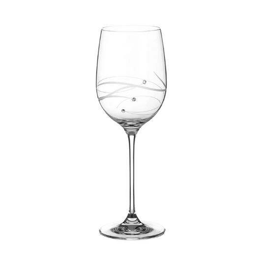 Diamante "Just For You" Wine Glass with Spiral Design Cutting in an attractive Gift Box