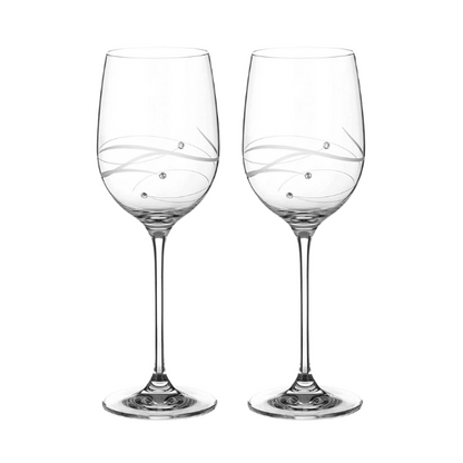 Diamante Wine Glasses with Spiral Design Cutting in an attractive Gift Box