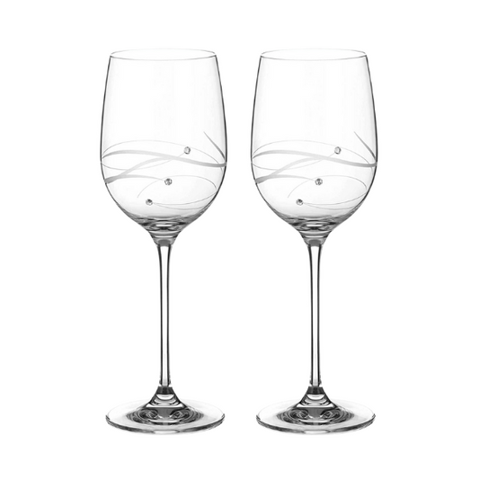 Diamante Wine Glasses with Spiral Design Cutting in an attractive Gift Box