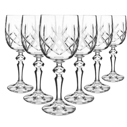 Flamenco Crystalite Full Cut Wine Glass - 170ml - Set of 6