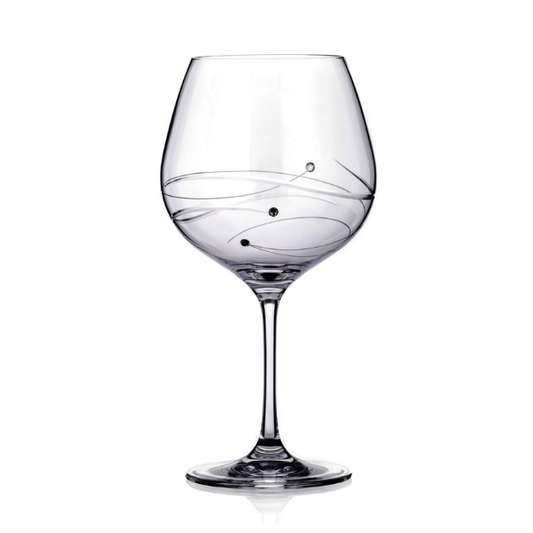 Diamante Gin Glass with Spiral Design Cutting