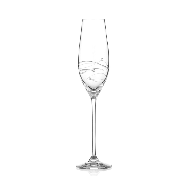 Diamante Champagne Flute with Spiral Design Cutting