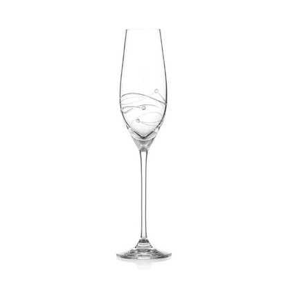 Diamante Champagne Flute with Spiral Design Cutting