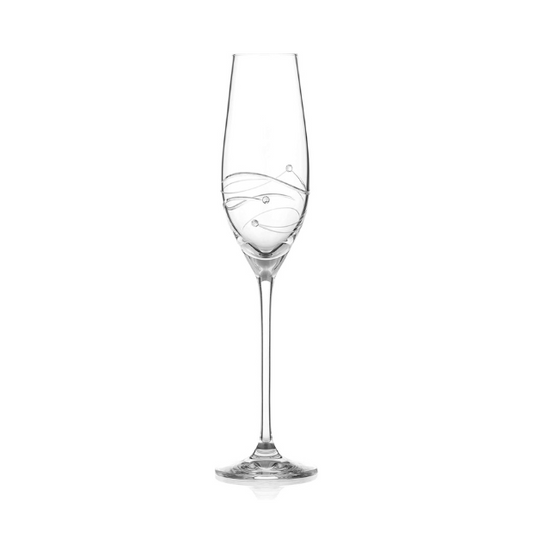 Diamante Champagne Flute with Spiral Design Cutting