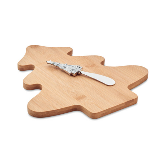 Tree-shaped Bamboo Cheeseboard Set with Knife