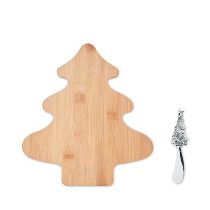 Tree-shaped Bamboo Cheeseboard Set with Knife