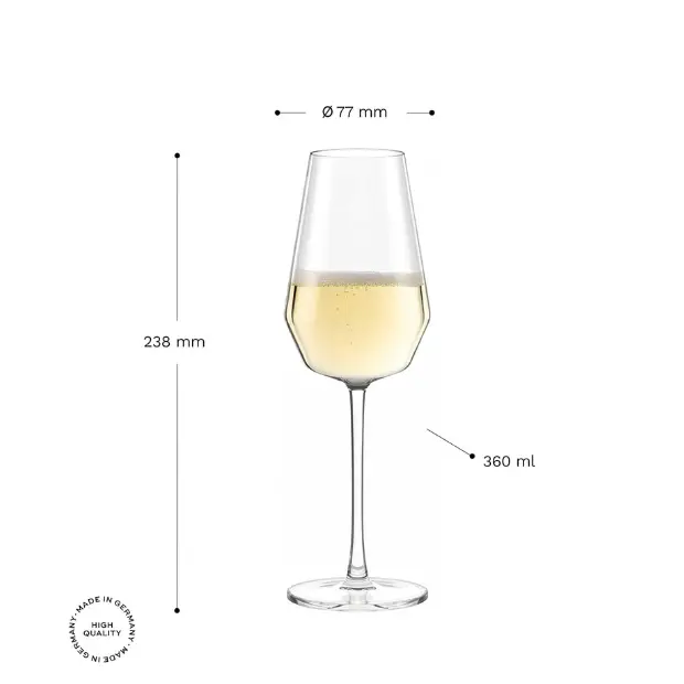 Stolzle Lausitz Celestia Glass Champagne Flutes - 360ml - Box of 6 by Stolzle