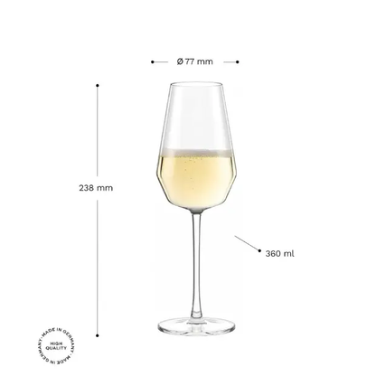 Stolzle Lausitz Celestia Glass Champagne Flutes - 360ml - Box of 6 by Stolzle