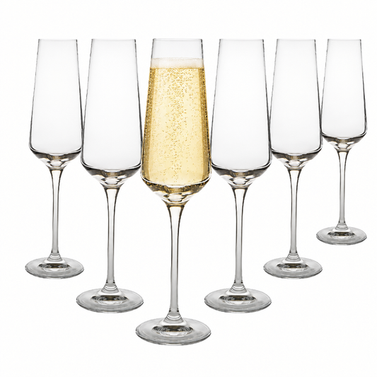 Krosno Champagne Glasses - Set of 6 - 200ml - Avant-Garde Collection by Krosno