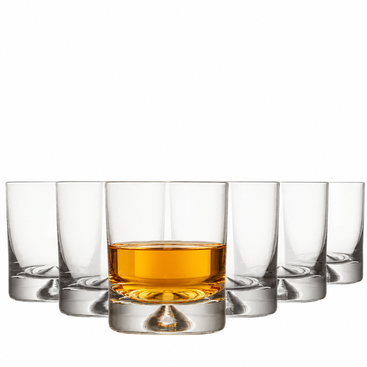 Krosno Dimple Base Whisky Tumblers - 260ml - Set of 6 by Krosno