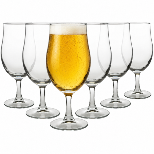 Draft Stemmed Beer Glasses - 375ml - Set of 6 by Bormioli Rocco