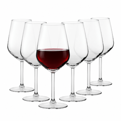 Allegra Red Wine Glasses - 490ml - Set of 6 by Pasabahce
