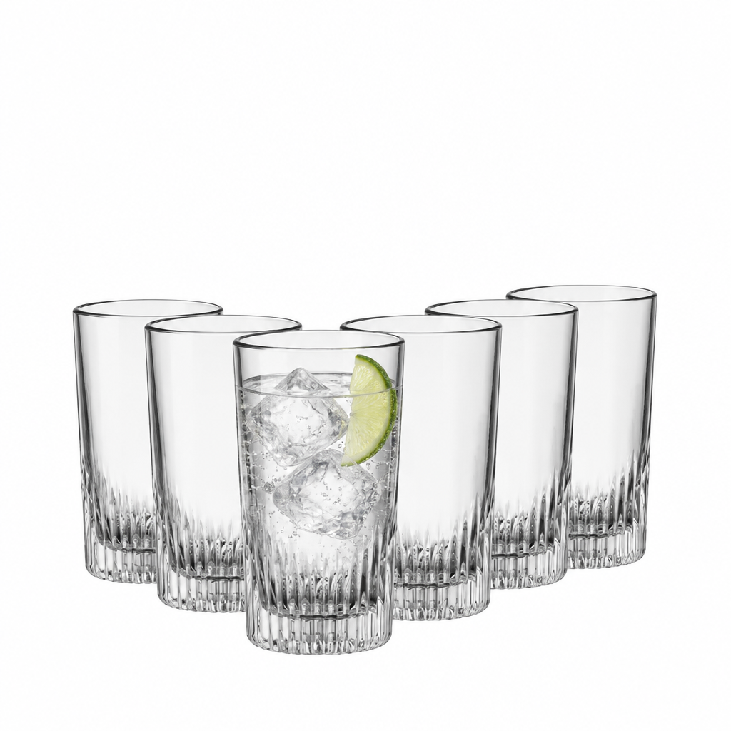 Bormioli Rocco Graphics Long Glasses - 450ml - Set of 6 by Bormioli Rocco