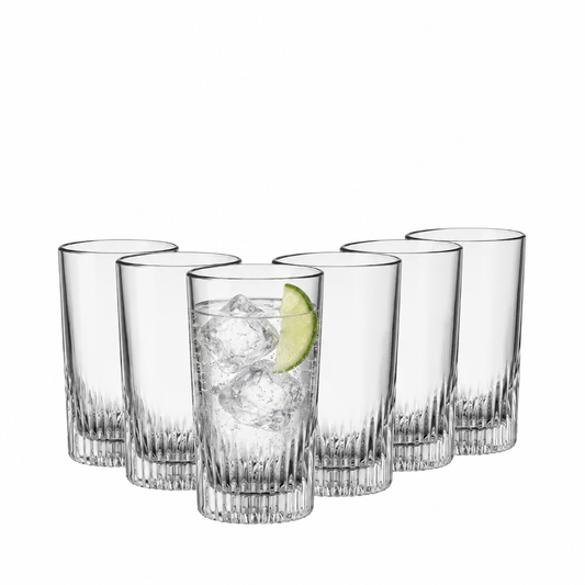 Bormioli Rocco Graphics Long Glasses - 450ml - Set of 6 by Bormioli Rocco