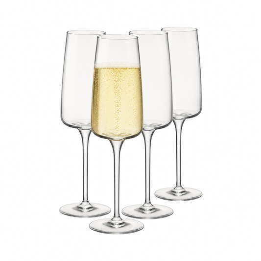 Bormioli Rocco Planeo Champagne Flutes - 260ml - Set of 4 by Bormioli Rocco