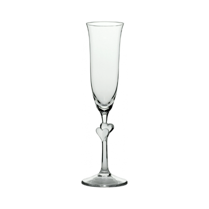 Stolzle Lausitz L'Amour Clear Heart Champagne Flutes - Set of 2 - In Gift Box