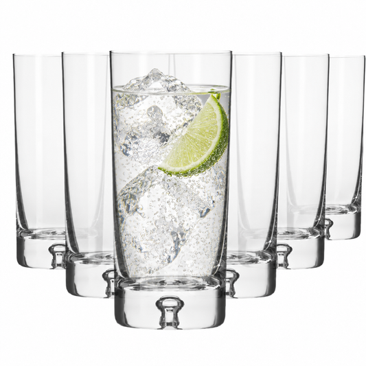 Krosno Bubble Base Highball Glasses - 340ml - Set of 6 by Krosno