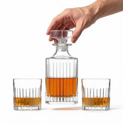 Broadway 3 Piece Whisky Decanter Set – In Gift Box by Glassware UK