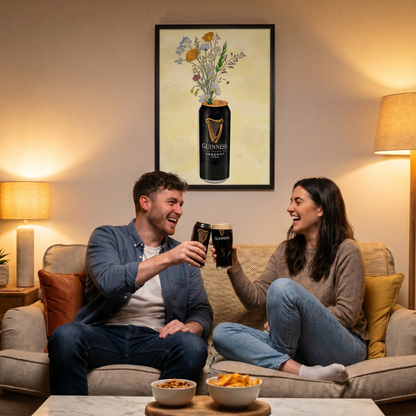 Guinness & Flowers - A2 Print