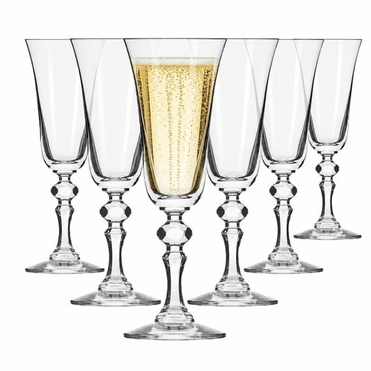 Krosno Krista Champagne Flutes - 150ml - Set of 6 by Krosno