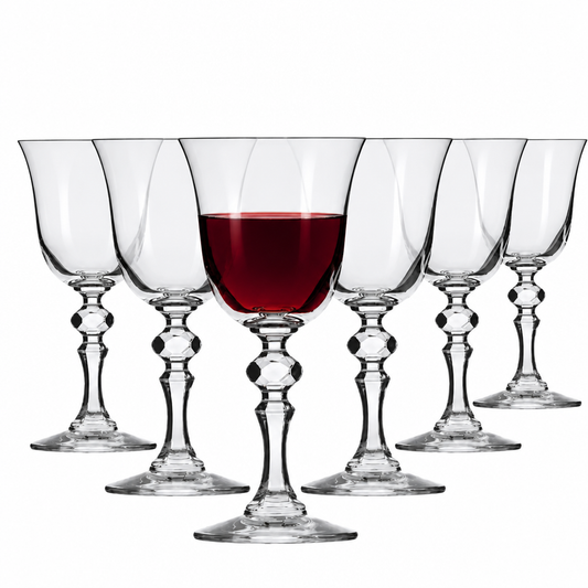 Krosno Krista Red Wine Glasses - 220ml - Set of 6 by Krosno