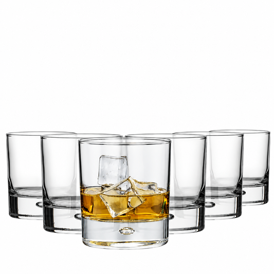 Bubble Based Whisky Tumblers - 330ml - Set of 6 by Krosno