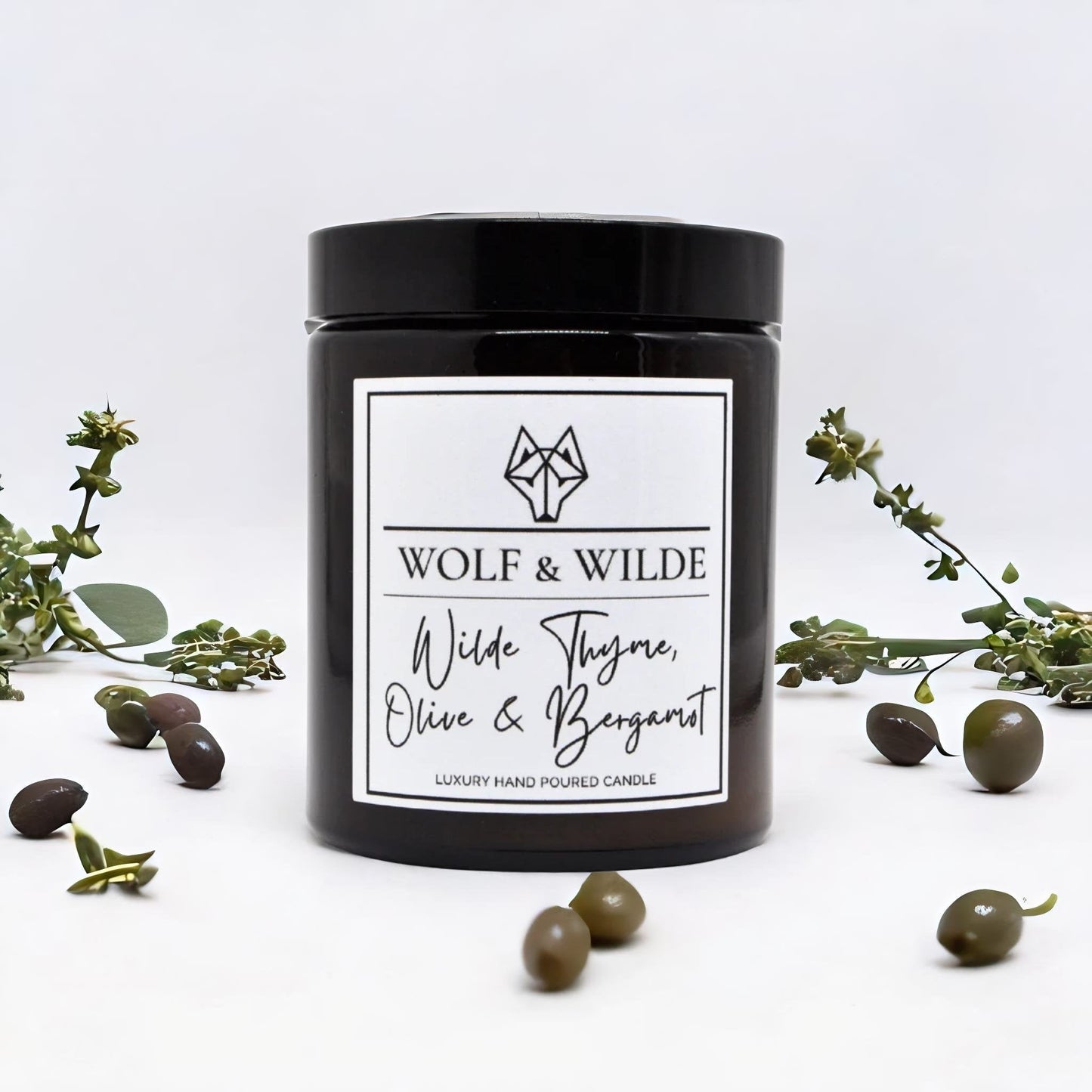 Luxury Scented Candle -  Wilde Thyme, Olive & Bergamot