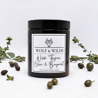 Luxury Scented Candle -  Wilde Thyme, Olive & Bergamot