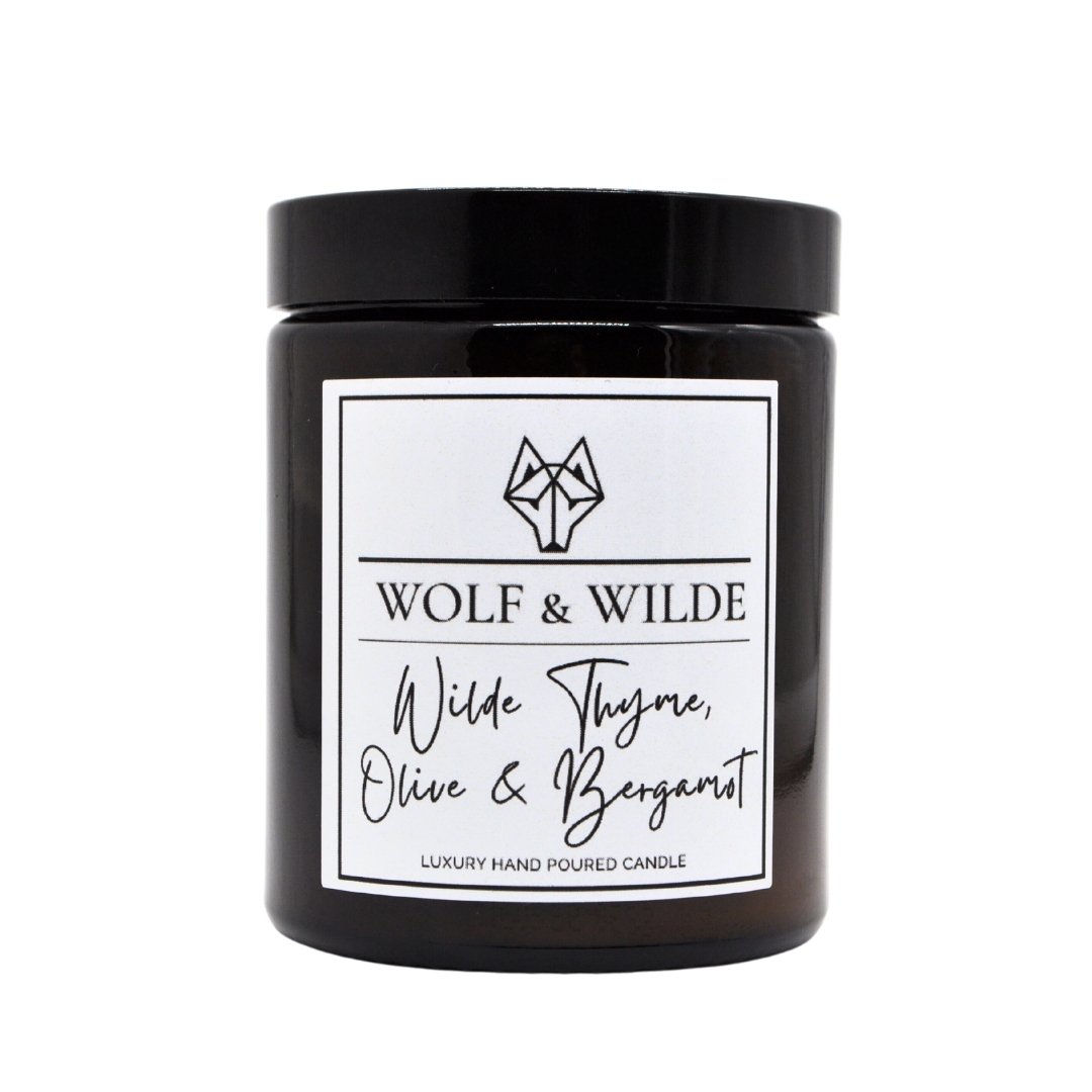 Luxury Scented Candle -  Wilde Thyme, Olive & Bergamot